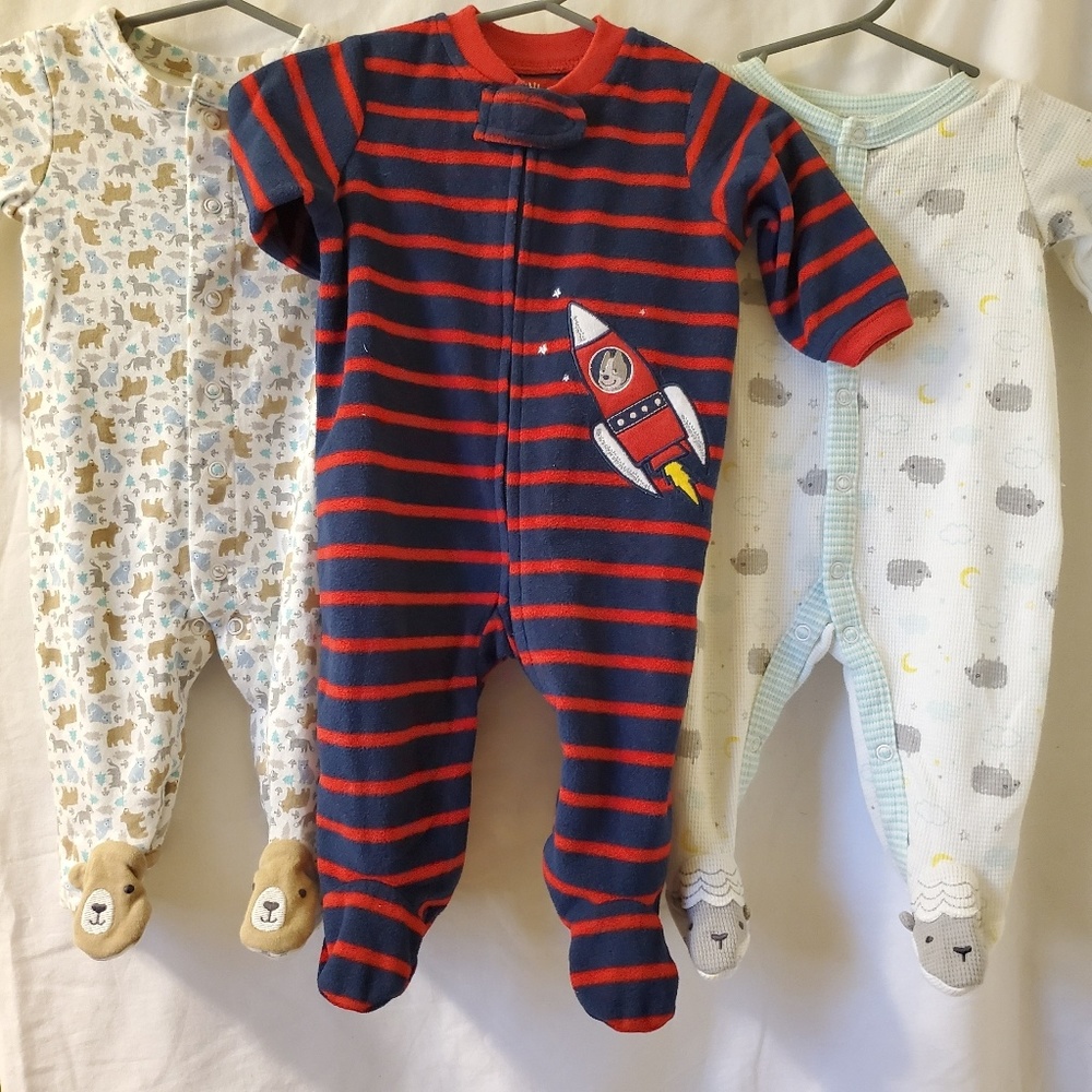 Baby boy footie pajamas- 3 set